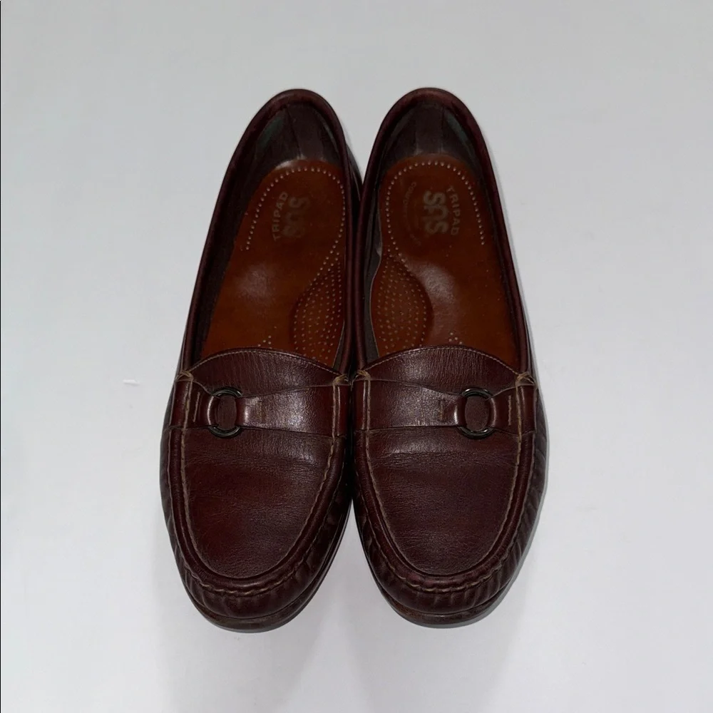 SAS Women’s Dark Brown Leather Slip-On Loafers
